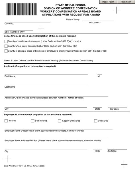 Dwc Wcab Form 10214 A Fill Out Sign Online And Download Fillable