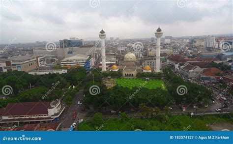 Aerial View Of The Masjid Raya Bandung Or Grand Mosque Of Bandung In