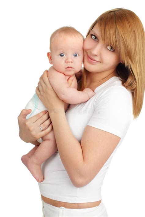 Moeder Met Baby Stock Afbeelding Image Of Vrolijk Moeder 14043233