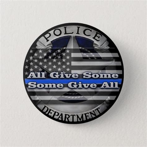 Police Officer Memorial Badge Button