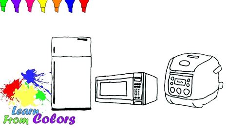 How To Draw Kitchen Appliances Coloring Pages For Kids Youtube