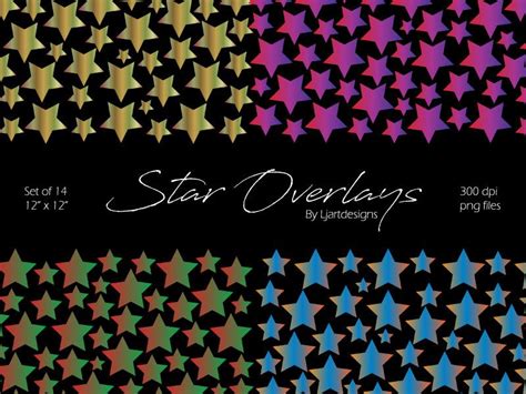 Star Clipart Star Overlays Foil Scrapbooking Crafts Etsy Scrapbook