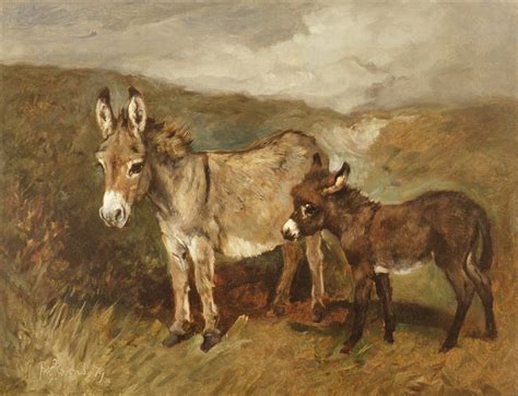 Esel Auf Dem Moor Um 1890 Von John Emms Kunstdruck