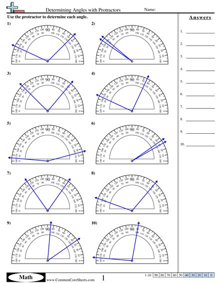 Angles worksheets