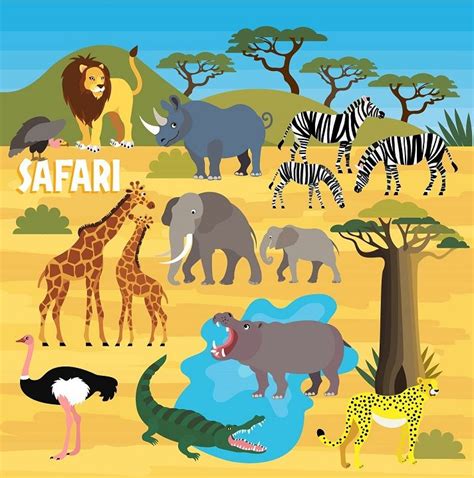 Africa Safari Animal Set By Moloko88