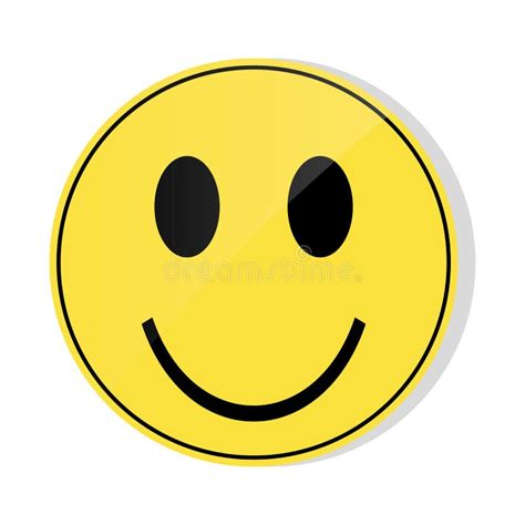 Yellow Smile Emoji With Glossy Front Syde Yellow Smile Emoji On White