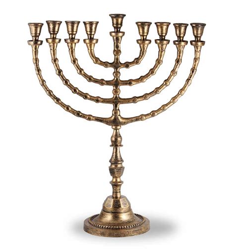 Good Products Online Now Gold Colour Tin Hanukkah Menorah With 9 Candle