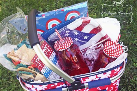 Earlier july was called truly as the stress was on the first syllable. Fourth of July Patriotic Themed Gift Basket Idea Summer Picnic Gift Basket Idea for Bunco ...