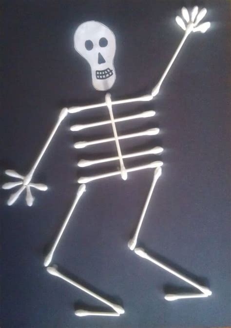 Mom Tip Q Tip Skeleton Halloween Craft For Kids 247 Moms