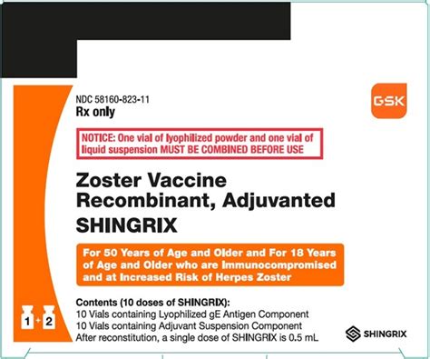 Dailymed Shingrix Zoster Vaccine Recombinant Adjuvanted Kit