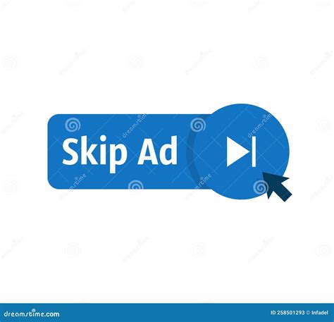 Blue Skip Or Stop Web Site Ad Button Stock Vector Illustration Of