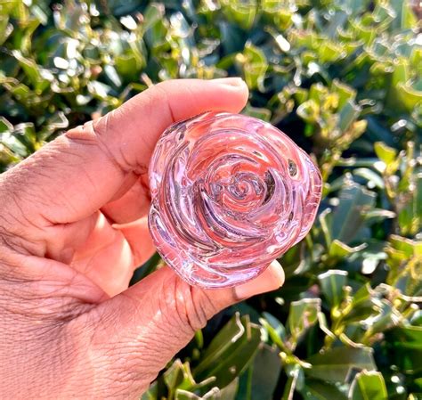 rose glass dildo pink crystal rose butt plug etsy