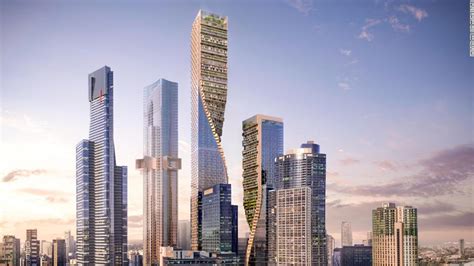 Its roof height is 417 meters which just same as the north tower of the top floors of the building contain a hotel, which was the world's highest hotel in 2019 and 2020, before the open of j hotel on shanghai tower. Australia's tallest building, 'Green Spine,' will break ...