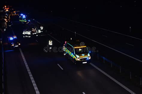 Ambulance On Scene Of Accident Stock Photo Image Of Evening