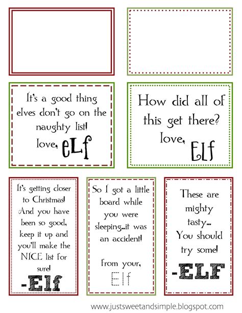 Free Elf Notes Printable