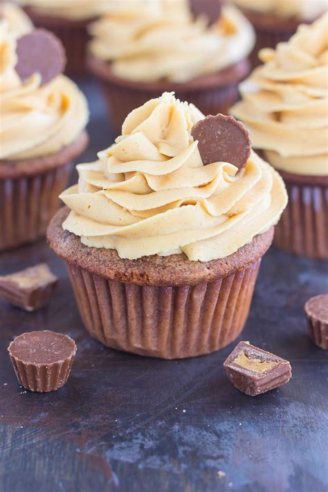 Sift together the flour, baking powder, baking soda, cocoa and salt. Chocolate Cupcake with Peanut Butter Frosting | FaveSouthernRecipes.com