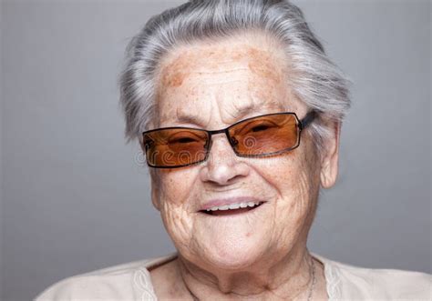 Portrait Of An Elderly Woman With Glasses Stock Image Image Of Elder Older 57614913