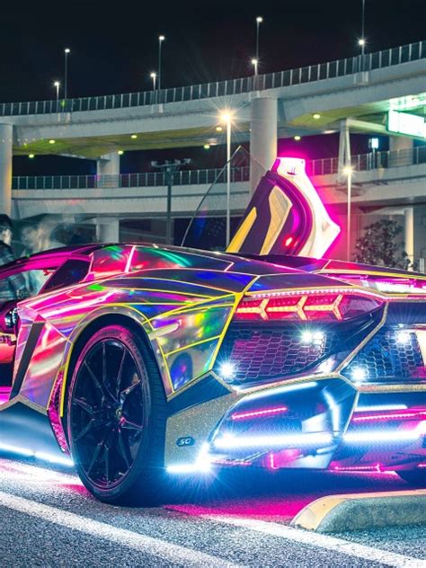 Neon Lights Lamborghini Wallpaper 4k