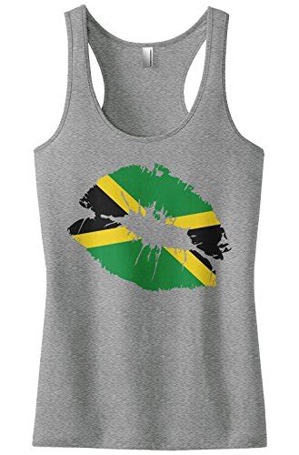 Threadrock Womens Jamaica Flag Lips Jamaican Kiss Racerback Tank Top Fifth Degree Tents For