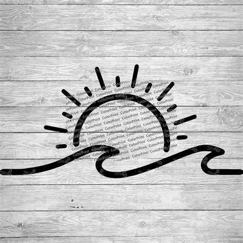 Simple Sun And Waves Svgeps And Png Files Digital Download Files For