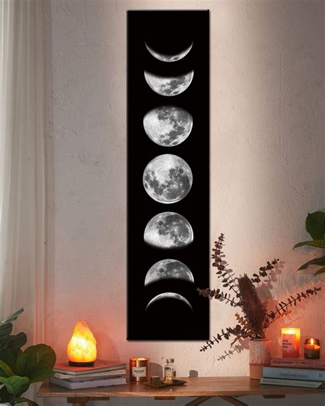 Moon Phases Print Framed Art Moon Phases Poster Phases Of The Moon