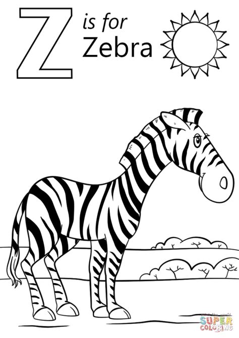 Get This Letter Z Coloring Pages Zebra 3anz