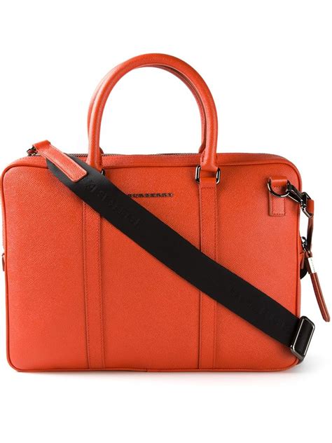 Burberry Classic Laptop Bag In Yellow And Orange Orange For Men Lyst