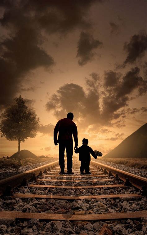 Father And Son Evening Walk 4k Ultra Hd Mobile Wallpaper