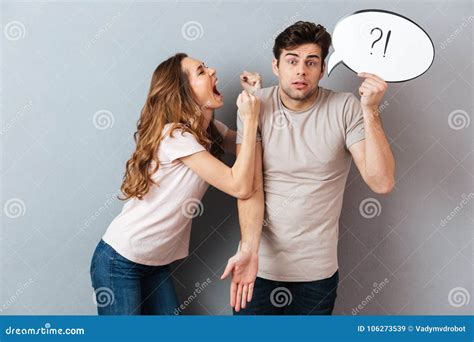 Portrait Of A Young Mad Couple Having An Argument Stock Image Image