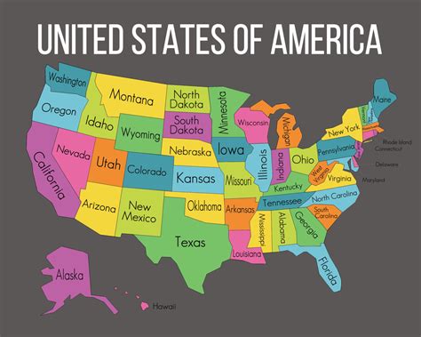 10 Inspirational Printable Map Of The United States With State