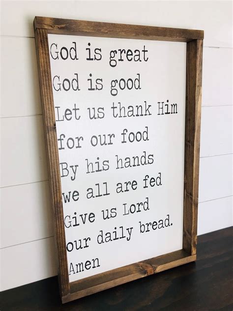God Is Great God Is Good Sign Kitchen Meal Prayer Christian Decor