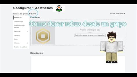 Como Donar Robux Desde Un Grupo De Robloxcristak9 Youtube