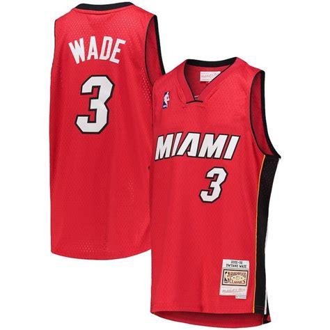 Youth Mitchell And Ness Dwyane Wade Red Miami Heat 2005 06 Hardwood