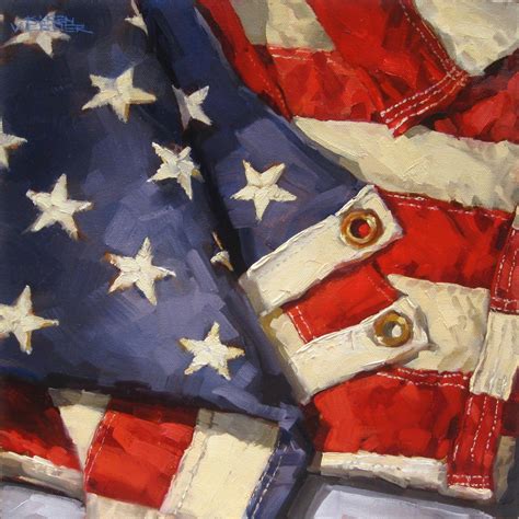 Karen Werner Fine Art Stars And Stripes An American Flag Oil Painting
