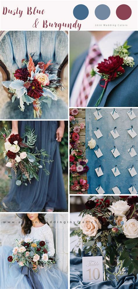 Dusty Blue And Burgundy Wedding Decorations Jenniemarieweddings