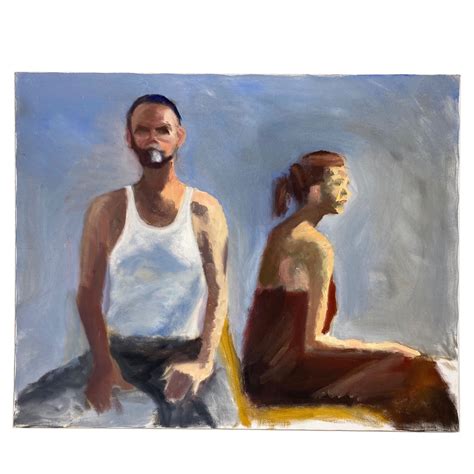 Sold Contemporary Original Figural Painting Of Man And Woman On