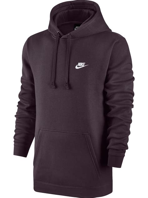 Nike Sportswear Club Fleece Mens Pullover Hoodie Dark Purplewhite