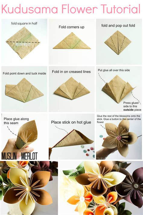 Origami Bouquet Of Flowers Tutorial