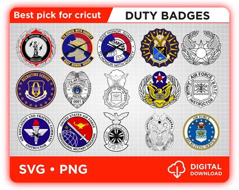 Duty Badges Air Force Bundle Svg Military Svg Air National Etsy