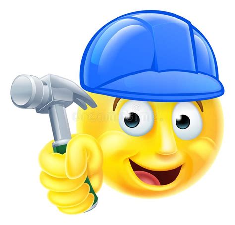 Constructor Práctico Emoji Emoticon Del Carpintero Del Hombre Stock De