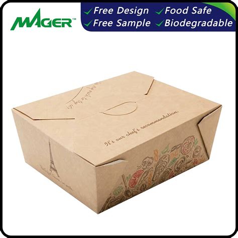 Kraft Paper Lunch Box Salad Box Food Takeaway Packaging Box China