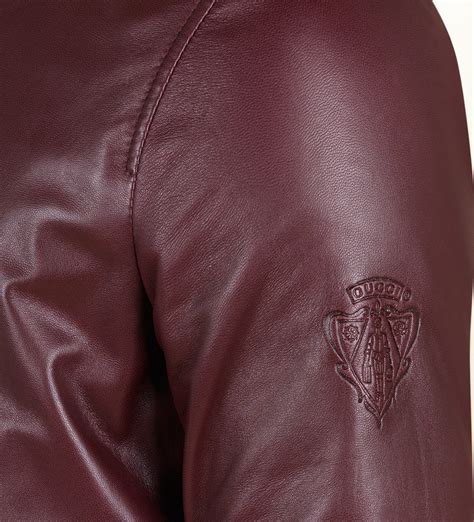 Gucci Burgundy Washed Nappa Leather Jacket In Purple For Men Lyst