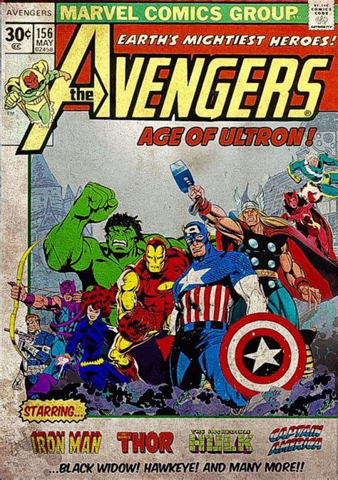 Vintage Comic Version Of Avengers Age Of Ultron Poster So Epic