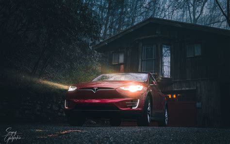 Download Wallpaper 3840x2400 Tesla Model S Tesla Car Red Headlights