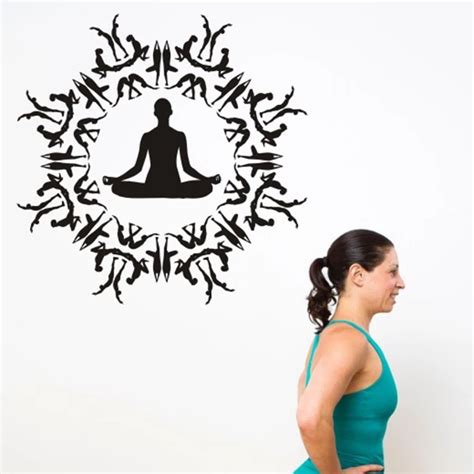 Yoga Club Wall Sticker Decal Lotus Body Building Posters Vinyl Wall
