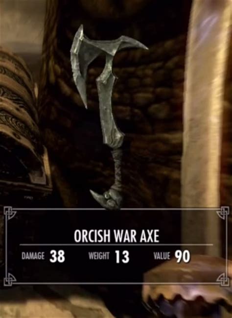 Skyrim Orcish War Axe The Video Games Wiki