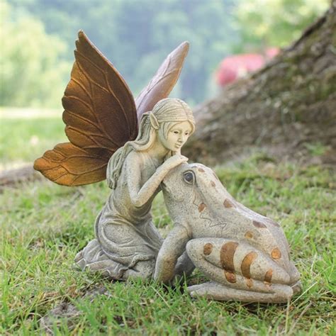 Enchanted Fairy And Frog Garden Statue Fairy Statues Garden Statues