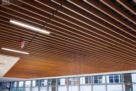The most common wooden ceiling panel material is wood. Rulon Ceiling Installation Best Of Wood Slat Ceiling ...