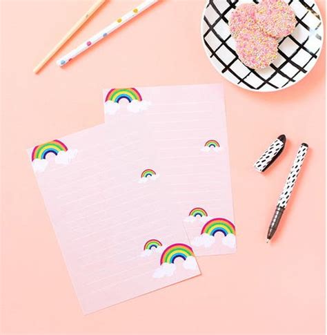 Rainbow Love Free Printable Stationery Paper