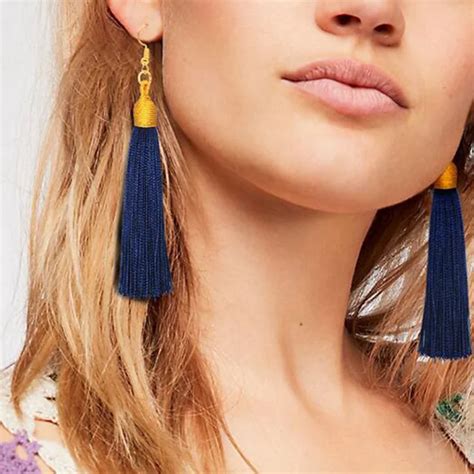 Tassel Earrings For Women 18 Colors Boho Bohemia Drop Earrings Ethnic